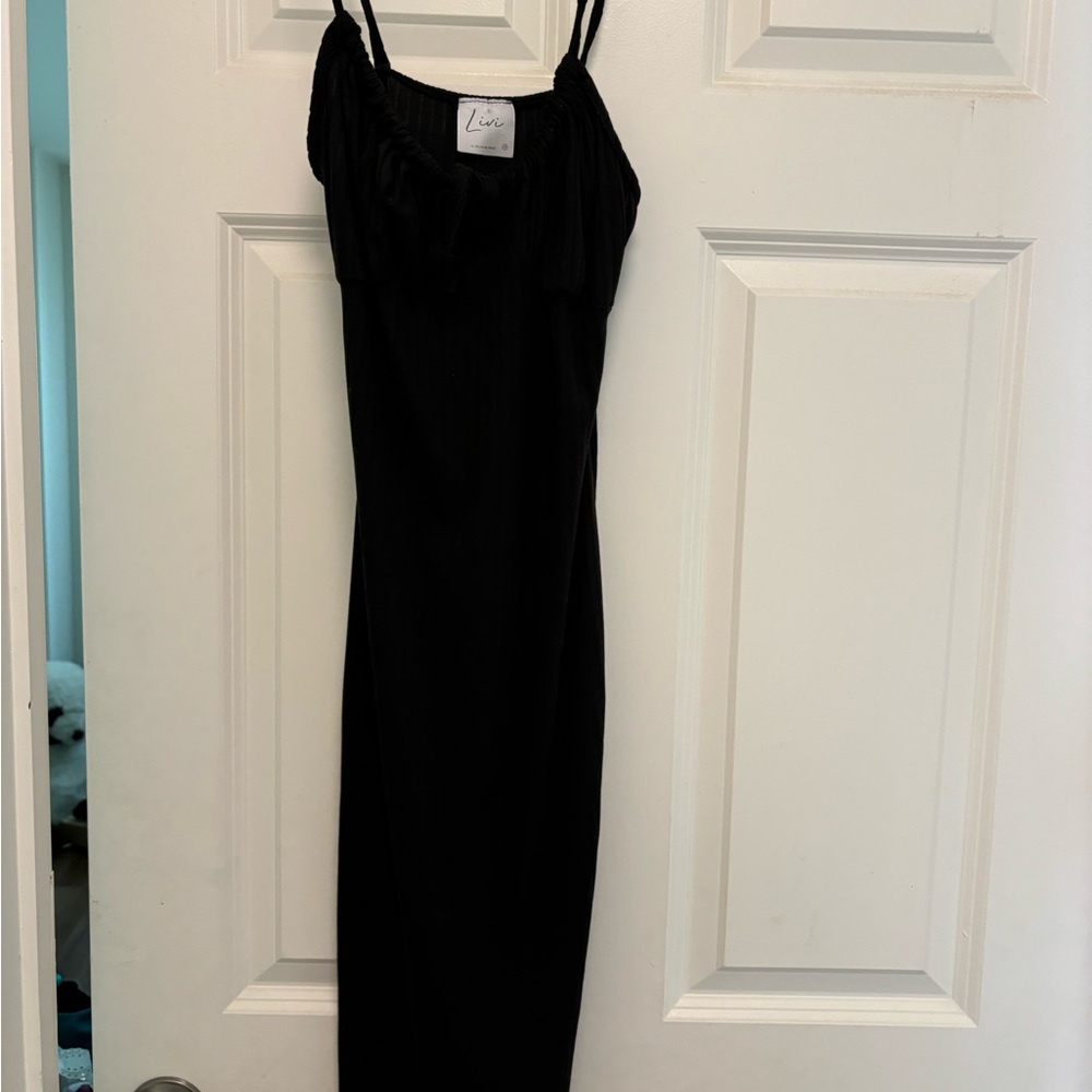 Black mid length dress